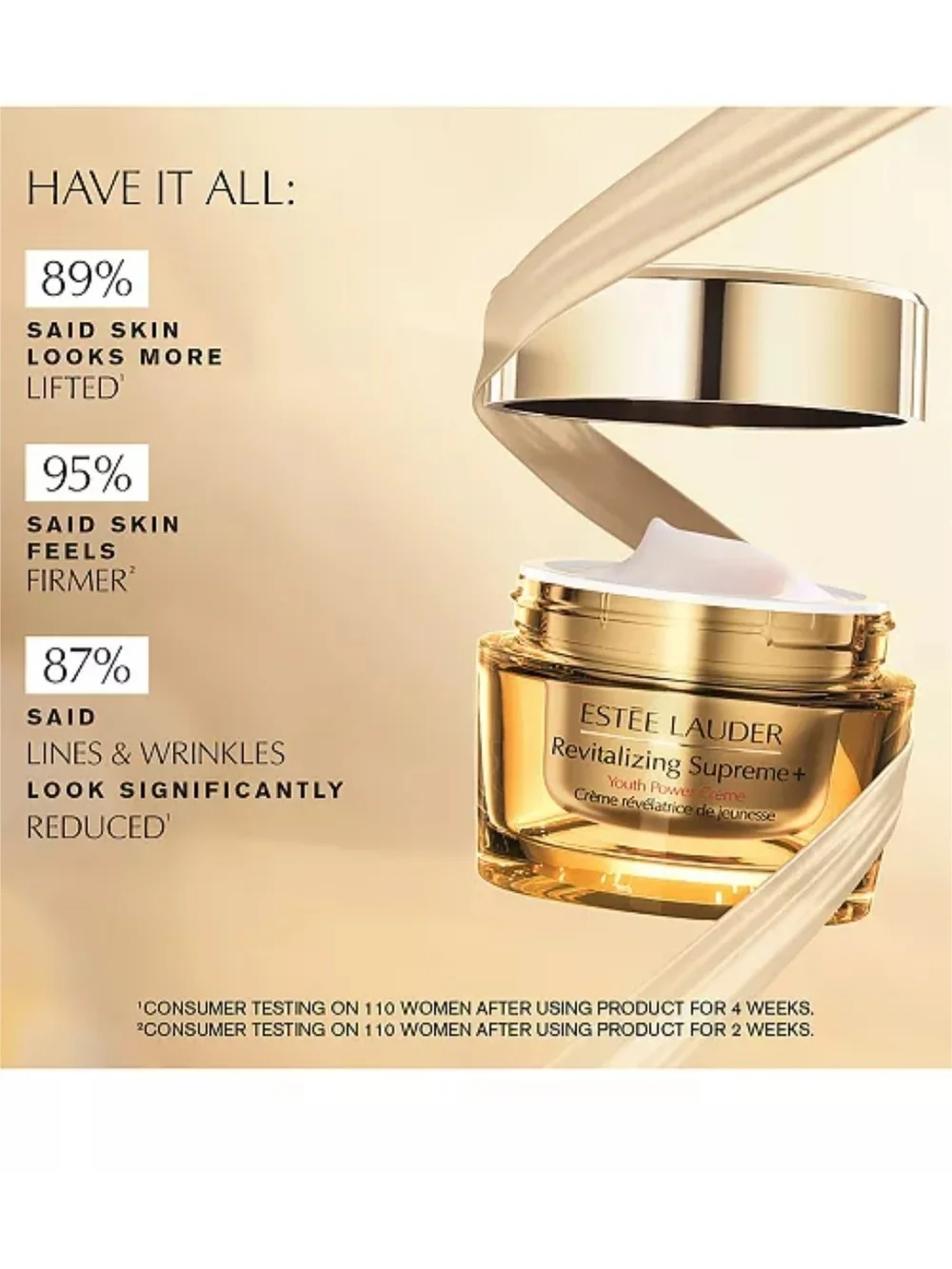 Estee Lauder Revitalizing Supreme+ Youth Power Creme – Cream Moisturizer 1.7 Oz - Picture 7 of 11